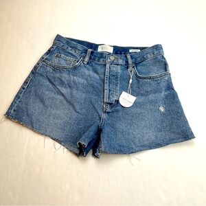 Rails The Fairfax High Rise Cutoff Short Women Size 28 Blue Denim Button Fly NEW